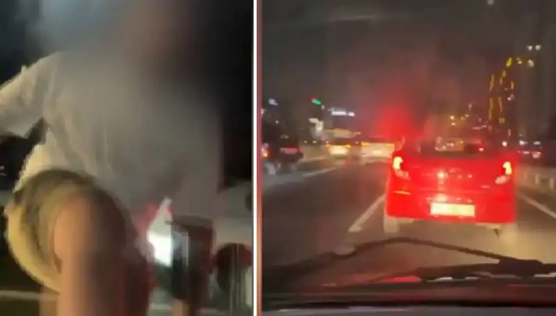 Trafik Magandası Kaza Yapan Gençlerin Sırtında Yakalandı, Şok Görüntü!