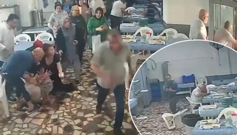 Yemekhanede Deprem Anında Farklı Tepkiler: Kimisi Bayıldı, Kimisi Kaçtı